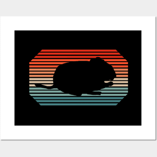 Retro cute degu motif animal welfare cage Posters and Art